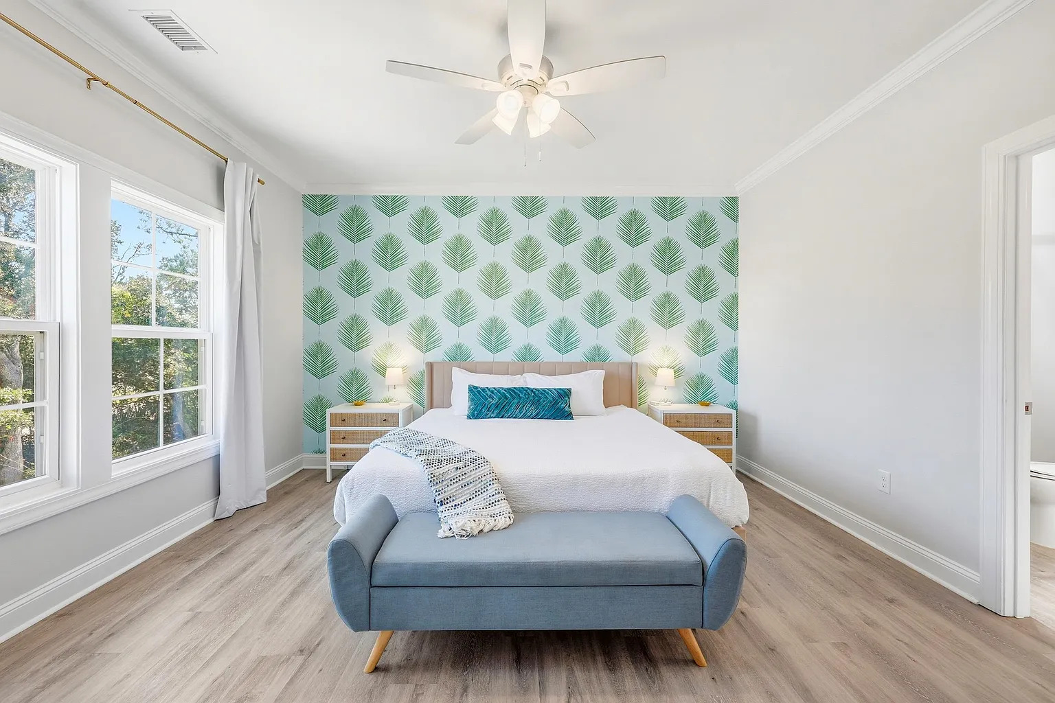 Banana Villa Bedroom 2 — Palm Leaf King master suite
